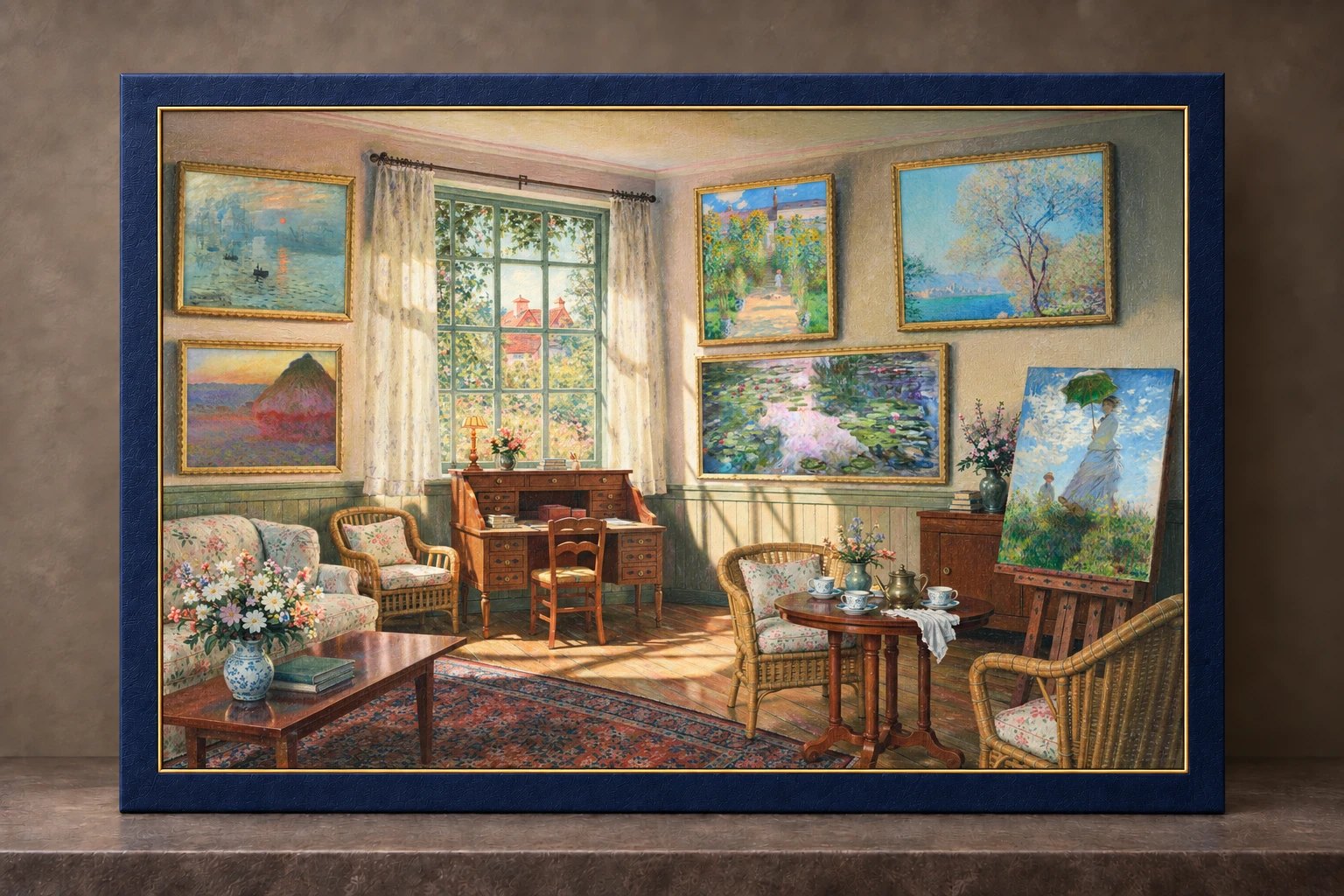 Monet’s Salon at Giverny, printed 18 × 12 on its acid-free backing board